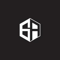 ga Logo Monogramm Hexagon mit schwarz Hintergrund Negativ Raum Stil vektor