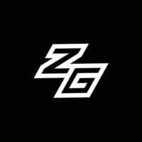 zg Logo Monogramm mit oben zu Nieder Stil Negativ Raum Design Vorlage vektor