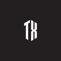 tx Logo Monogramm mit Hexagon gestalten Stil Design Vorlage vektor