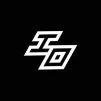 io Logo Monogramm mit oben zu Nieder Stil Negativ Raum Design Vorlage vektor