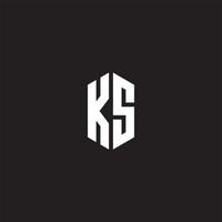 ks logotyp monogram med sexhörning form stil design mall vektor