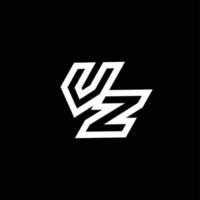 vz Logo Monogramm mit oben zu Nieder Stil Negativ Raum Design Vorlage vektor