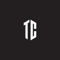 tc logotyp monogram med sexhörning form stil design mall vektor