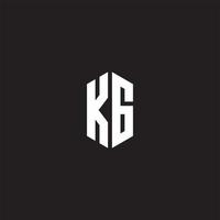 kg logotyp monogram med sexhörning form stil design mall vektor
