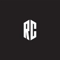 rc logotyp monogram med sexhörning form stil design mall vektor