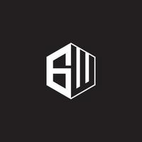 gw logotyp monogram sexhörning med svart bakgrund negativ Plats stil vektor