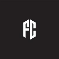 fc Logo Monogramm mit Hexagon gestalten Stil Design Vorlage vektor