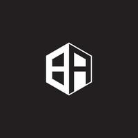 ba logotyp monogram sexhörning med svart bakgrund negativ Plats stil vektor