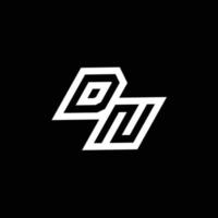 dn Logo Monogramm mit oben zu Nieder Stil Negativ Raum Design Vorlage vektor