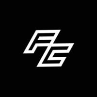 fc Logo Monogramm mit oben zu Nieder Stil Negativ Raum Design Vorlage vektor
