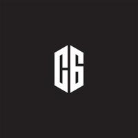 cg Logo Monogramm mit Hexagon gestalten Stil Design Vorlage vektor
