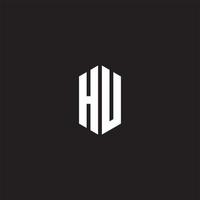 hu Logo Monogramm mit Hexagon gestalten Stil Design Vorlage vektor