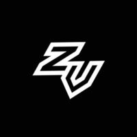 zv Logo Monogramm mit oben zu Nieder Stil Negativ Raum Design Vorlage vektor