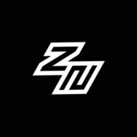 zn Logo Monogramm mit oben zu Nieder Stil Negativ Raum Design Vorlage vektor