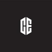 ce Logo Monogramm mit Hexagon gestalten Stil Design Vorlage vektor