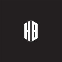 hb Logo Monogramm mit Hexagon gestalten Stil Design Vorlage vektor