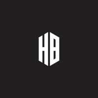 hb logotyp monogram med sexhörning form stil design mall vektor