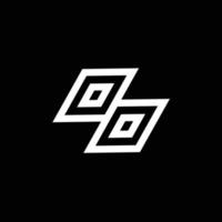 oo Logo Monogramm mit oben zu Nieder Stil Negativ Raum Design Vorlage vektor