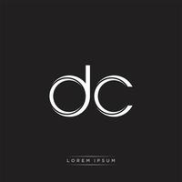 dc Initiale Brief Teilt Kleinbuchstaben Logo modern Monogramm Vorlage isoliert auf schwarz Weiß vektor