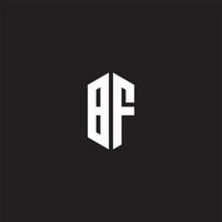 bf logotyp monogram med sexhörning form stil design mall vektor