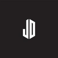 jd logotyp monogram med sexhörning form stil design mall vektor