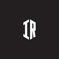 ir Logo Monogramm mit Hexagon gestalten Stil Design Vorlage vektor