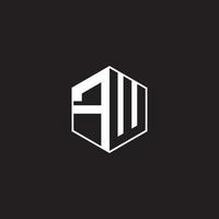 fw logotyp monogram sexhörning med svart bakgrund negativ Plats stil vektor