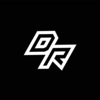 DR Logo Monogramm mit oben zu Nieder Stil Negativ Raum Design Vorlage vektor