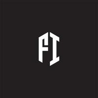 fi logotyp monogram med sexhörning form stil design mall vektor