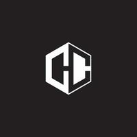 cb logotyp monogram sexhörning med svart bakgrund negativ Plats stil vektor