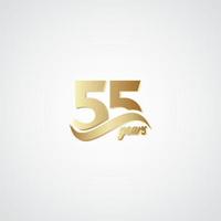 55 års årsdag firande elegant guld logo vektor mall design illustration