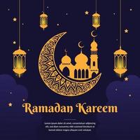 Ramadan Kareem Gruß Hintergrundvorlage vektor