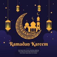 ramadan kareem hälsning bakgrundsmall vektor