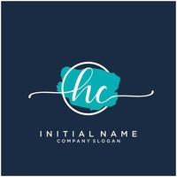 Initiale hc feminin Logo Sammlungen Vorlage. Handschrift Logo von Initiale Unterschrift, Hochzeit, Mode, Schmuck, Boutique, Blumen- und botanisch mit kreativ Vorlage zum irgendein Unternehmen oder Geschäft. vektor