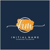 Initiale Hm feminin Logo Sammlungen Vorlage. Handschrift Logo von Initiale Unterschrift, Hochzeit, Mode, Schmuck, Boutique, Blumen- und botanisch mit kreativ Vorlage zum irgendein Unternehmen oder Geschäft. vektor