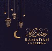 Ramadan Kareem Gruß Hintergrundvorlage vektor