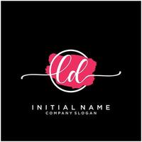 Initiale ld feminin Logo Sammlungen Vorlage. Handschrift Logo von Initiale Unterschrift, Hochzeit, Mode, Schmuck, Boutique, Blumen- und botanisch mit kreativ Vorlage zum irgendein Unternehmen oder Geschäft. vektor