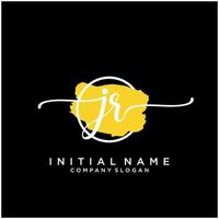 Initiale jr feminin Logo Sammlungen Vorlage. Handschrift Logo von Initiale Unterschrift, Hochzeit, Mode, Schmuck, Boutique, Blumen- und botanisch mit kreativ Vorlage zum irgendein Unternehmen oder Geschäft. vektor