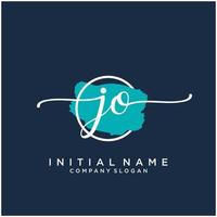 Initiale jo feminin Logo Sammlungen Vorlage. Handschrift Logo von Initiale Unterschrift, Hochzeit, Mode, Schmuck, Boutique, Blumen- und botanisch mit kreativ Vorlage zum irgendein Unternehmen oder Geschäft. vektor