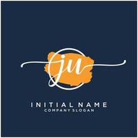 Initiale ju feminin Logo Sammlungen Vorlage. Handschrift Logo von Initiale Unterschrift, Hochzeit, Mode, Schmuck, Boutique, Blumen- und botanisch mit kreativ Vorlage zum irgendein Unternehmen oder Geschäft. vektor