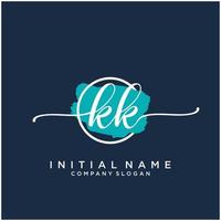 Initiale kk feminin Logo Sammlungen Vorlage. Handschrift Logo von Initiale Unterschrift, Hochzeit, Mode, Schmuck, Boutique, Blumen- und botanisch mit kreativ Vorlage zum irgendein Unternehmen oder Geschäft. vektor