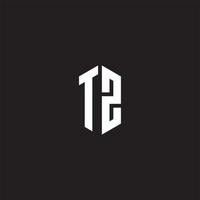 tz logotyp monogram med sexhörning form stil design mall vektor