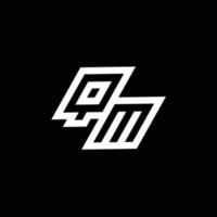 qm Logo Monogramm mit oben zu Nieder Stil Negativ Raum Design Vorlage vektor