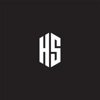 hs logotyp monogram med sexhörning form stil design mall vektor