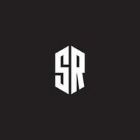 sr Logo Monogramm mit Hexagon gestalten Stil Design Vorlage vektor