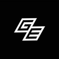 gE logotyp monogram med upp till ner stil negativ Plats design mall vektor