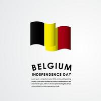 glückliche belgium Unabhängigkeitstag Feiern Vektor Vorlage Design Illustration