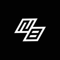 nb logotyp monogram med upp till ner stil negativ Plats design mall vektor