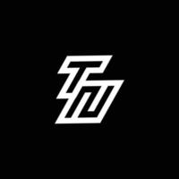 tn Logo Monogramm mit oben zu Nieder Stil Negativ Raum Design Vorlage vektor