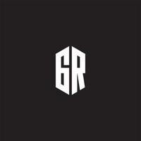 GR Logo Monogramm mit Hexagon gestalten Stil Design Vorlage vektor